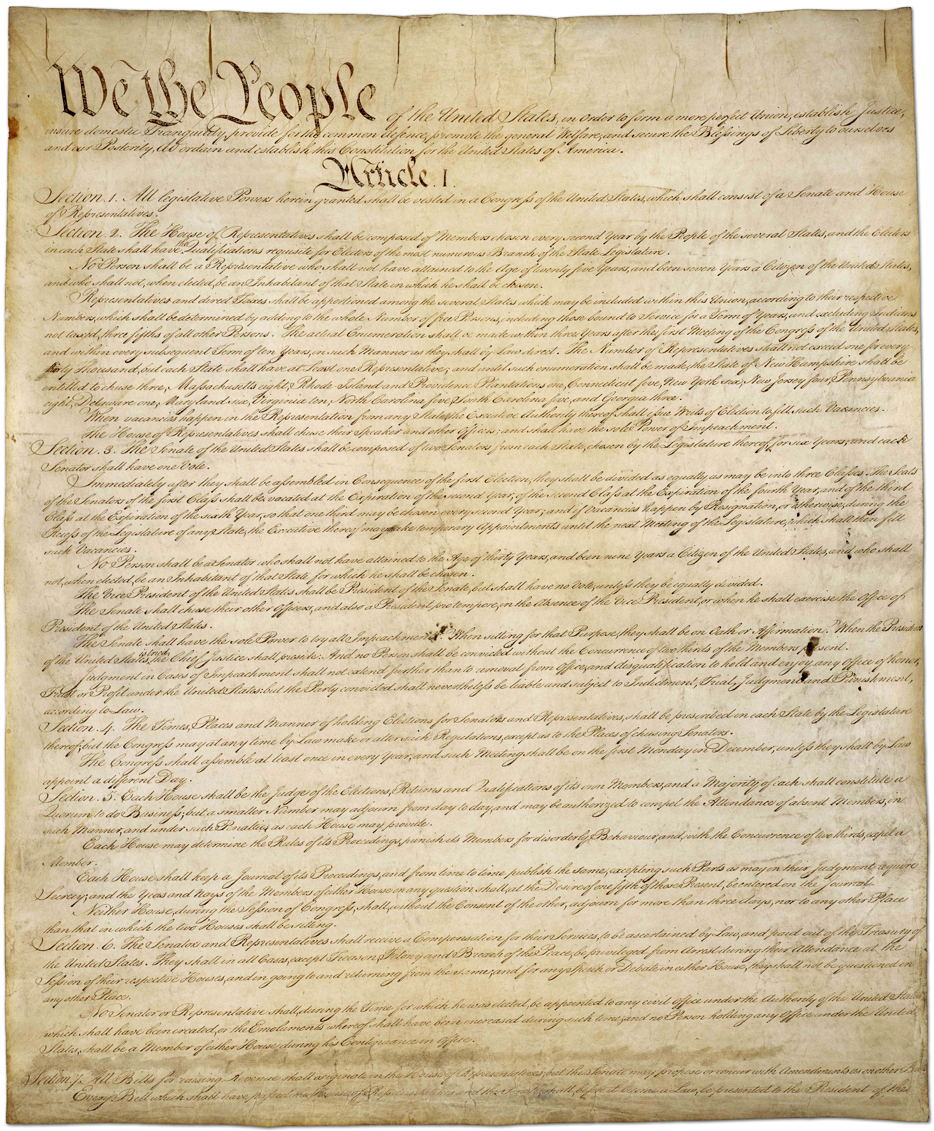Constitution of the United States Full Text High